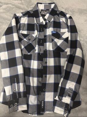 DIXXON Black, White & Blue Plaid Button-Up Shirt